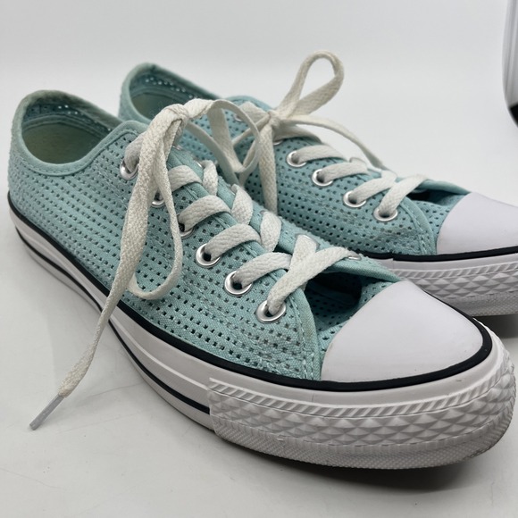 Converse Women's Size 8 Tiffany Blue All Star Low Top Mesh Breathable Comfort - Picture 1 of 15